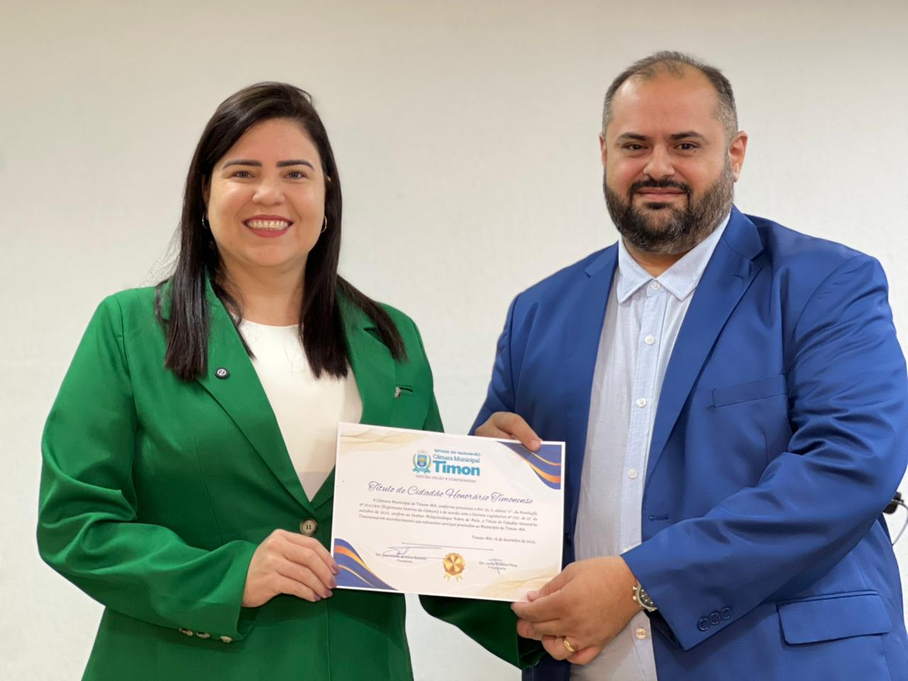 Câmara de Timon entrega Títulos de Cidadão Honorário a personalidades que contribuíram para o d...