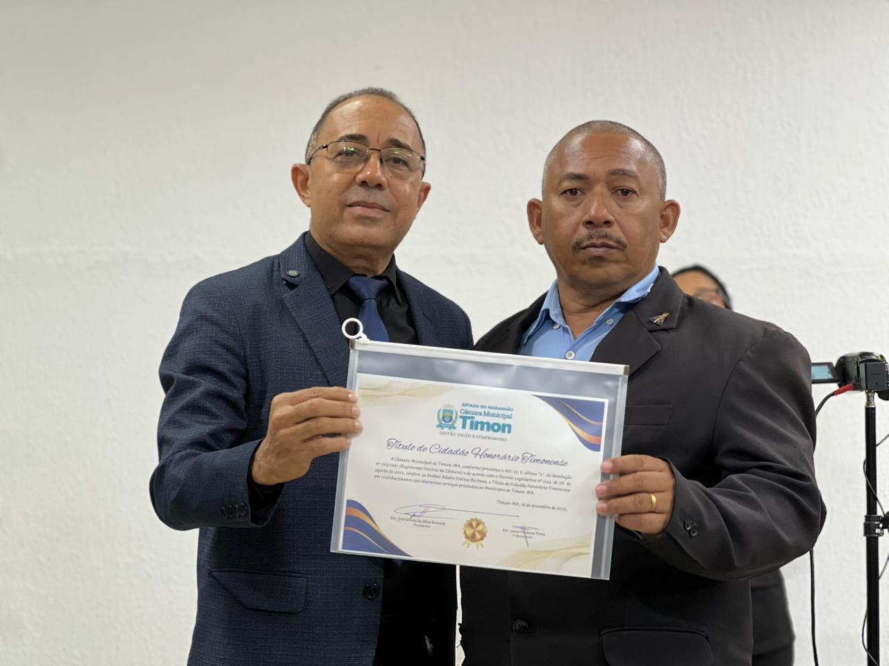 Câmara de Timon entrega Títulos de Cidadão Honorário a personalidades que contribuíram para o d...