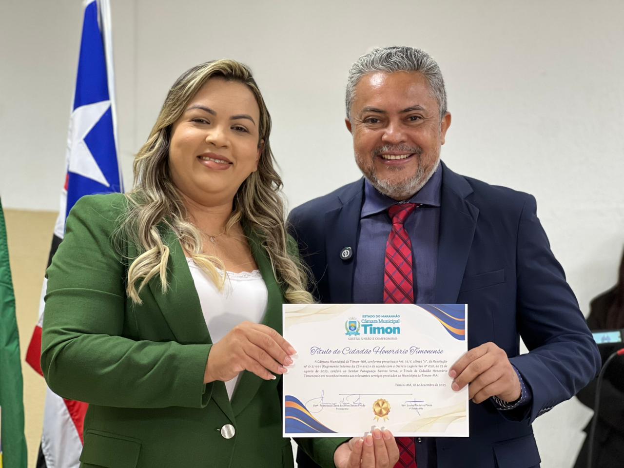 Câmara Municipal homenageia personalidades com Título de Cidadão e Cidadã Timonense