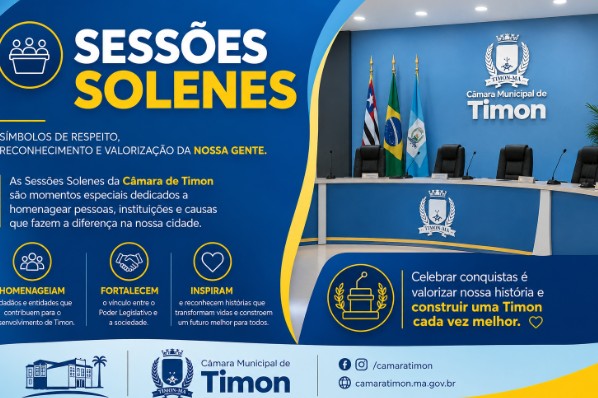 Poder Legislativo de Timon realiza agenda de homenagens e reconhecimento público nesta semana